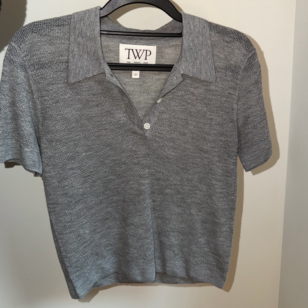 TWP Gray Cashmere Polo
